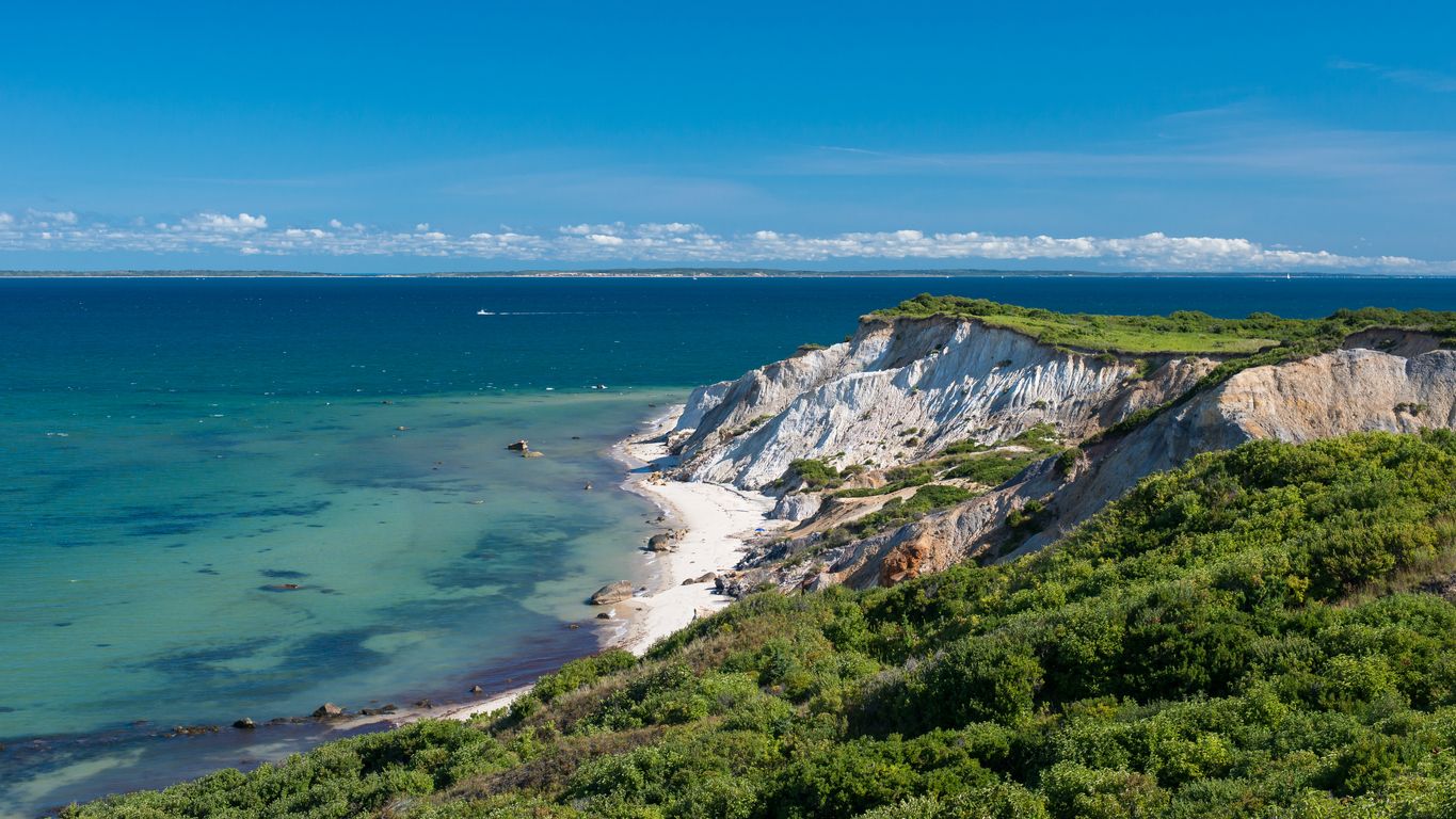 The famous clay cliffs of Aquinas, Martha's Vineyard
