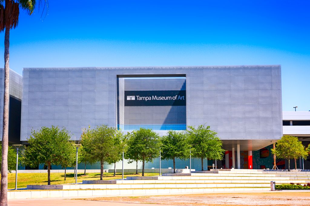 Outside the Tampa Museum of Art building in Gasparilla Plaza