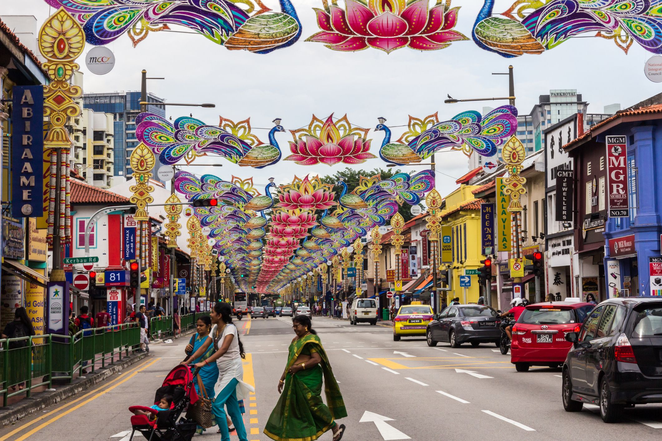 Deepavali decorations on Serangoon Road, Little India