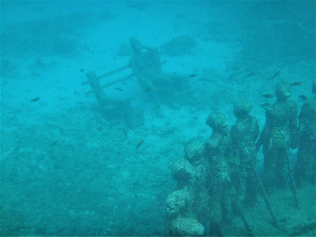 Amazing sculptures on the ocean floor at Underwater Sculpture Park in Grenada