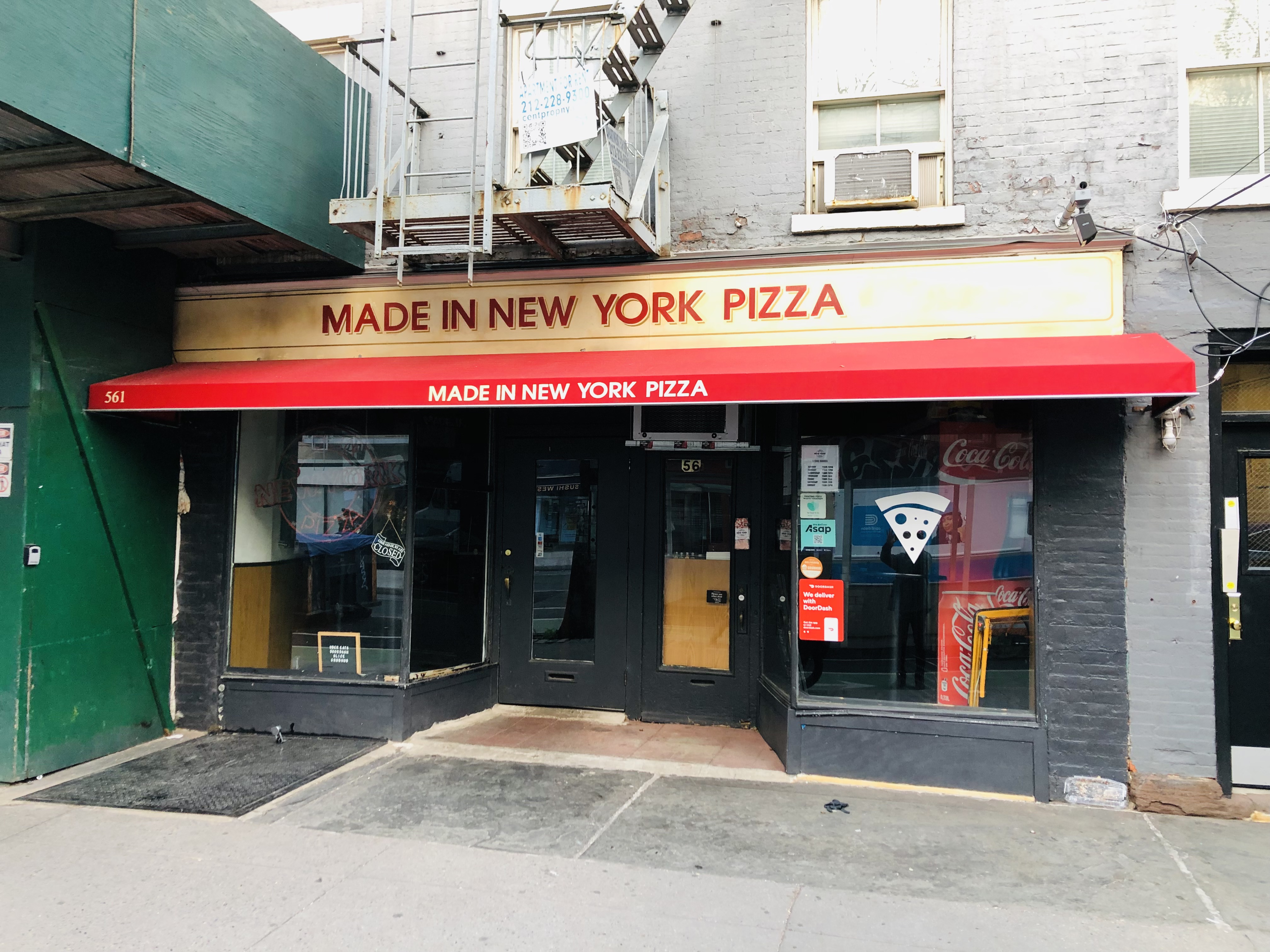 Entrance to Made in New York Pizza