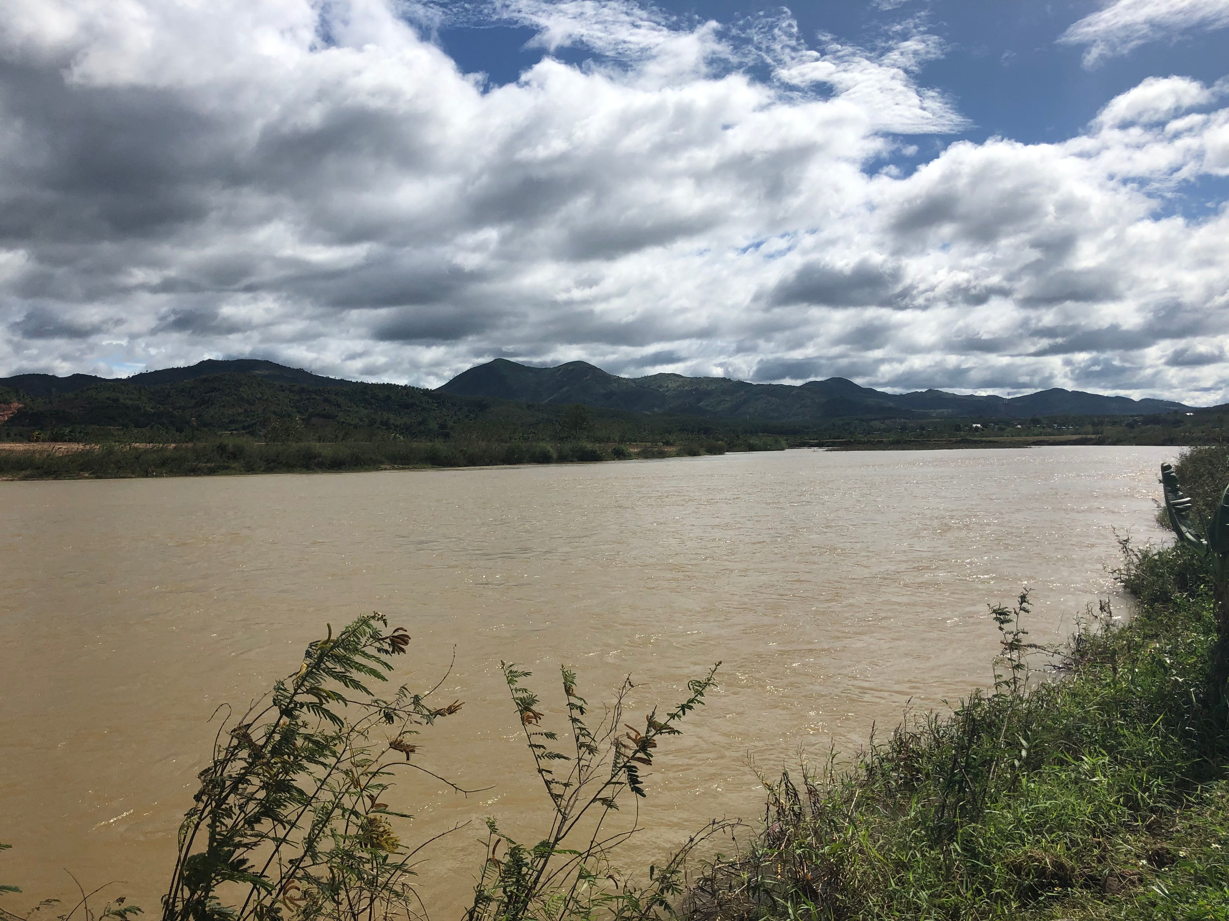 Dak Bla River second view from farm in Kon Tum, Vietnam