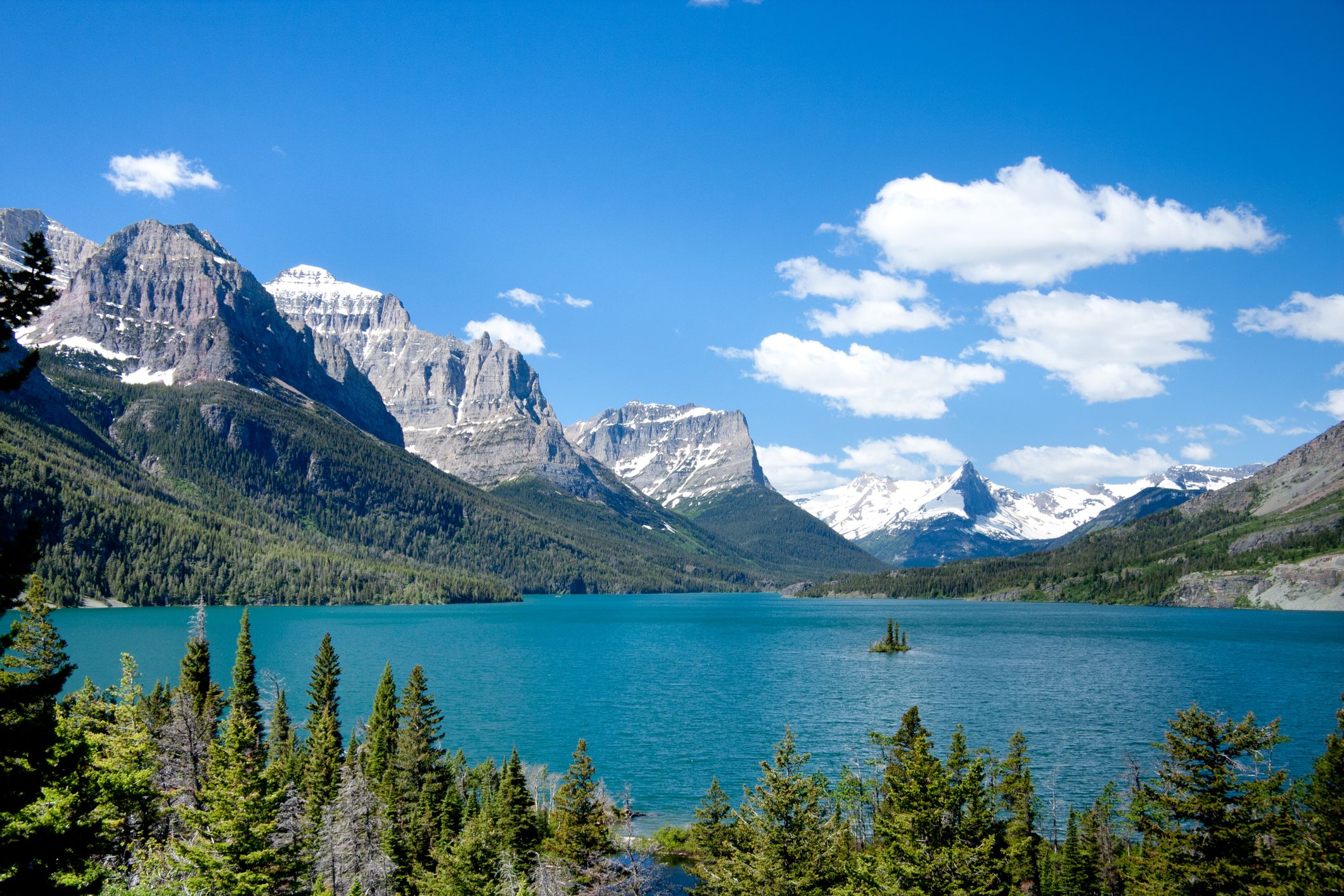 A mountain view in Glacier National Park, Montana
