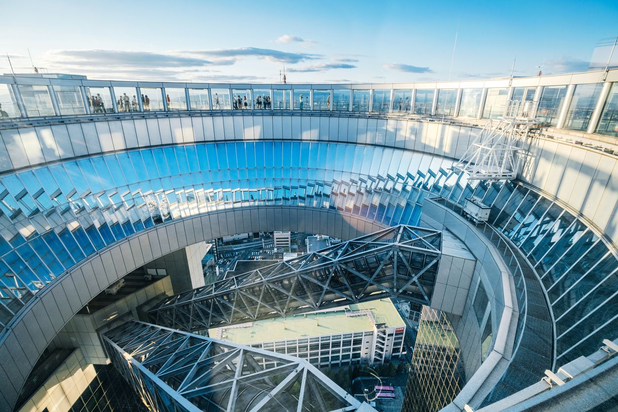Umeda Sky Building rooftop in Osaka, Japan