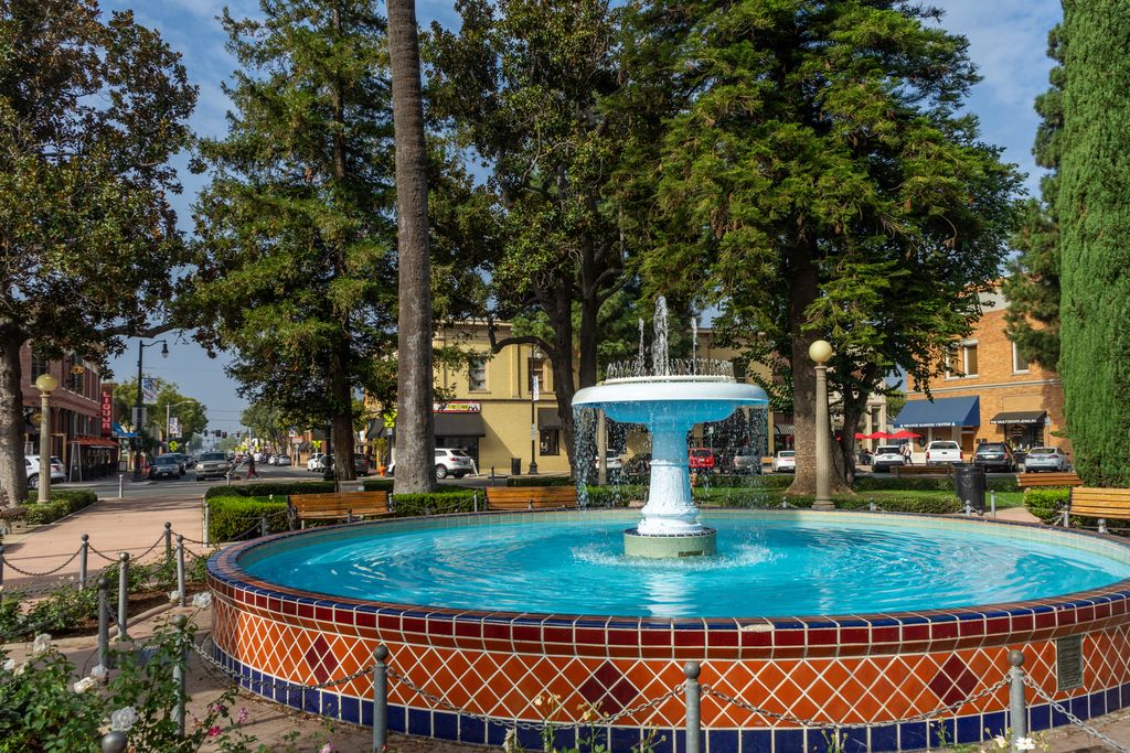 Water fountain in Old Town Orange, California