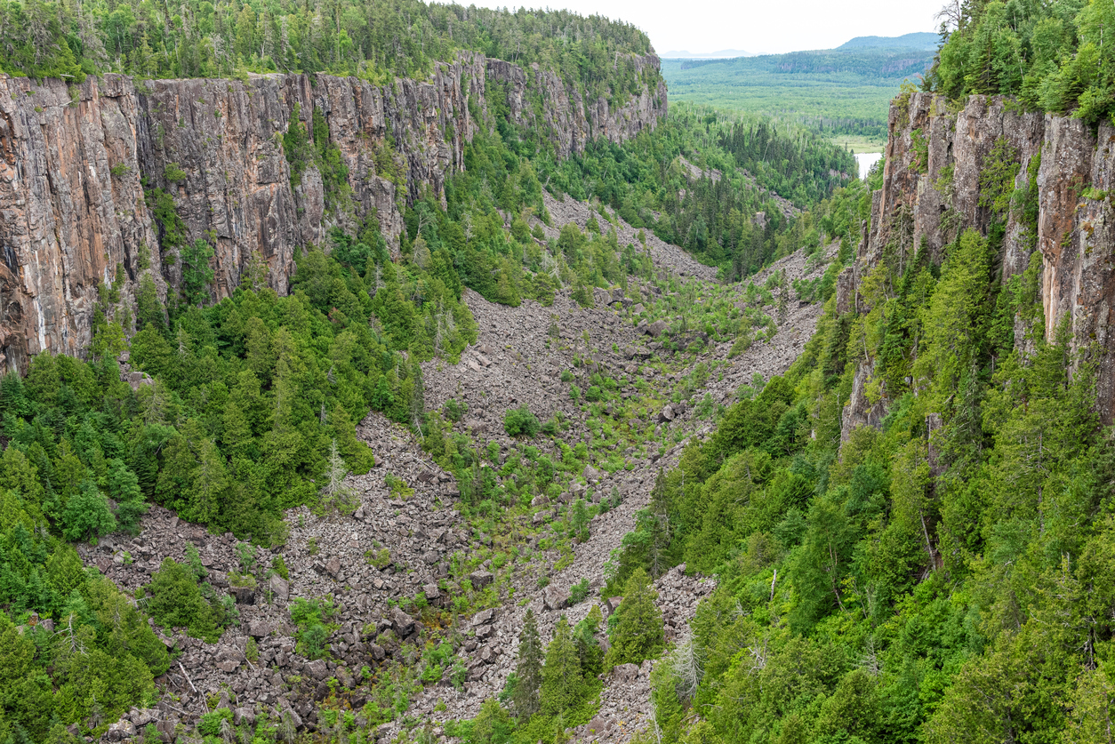 Ouimet Canyon provincial park, Dorion, in the area of Thunder Bay, in Ontario, Canada