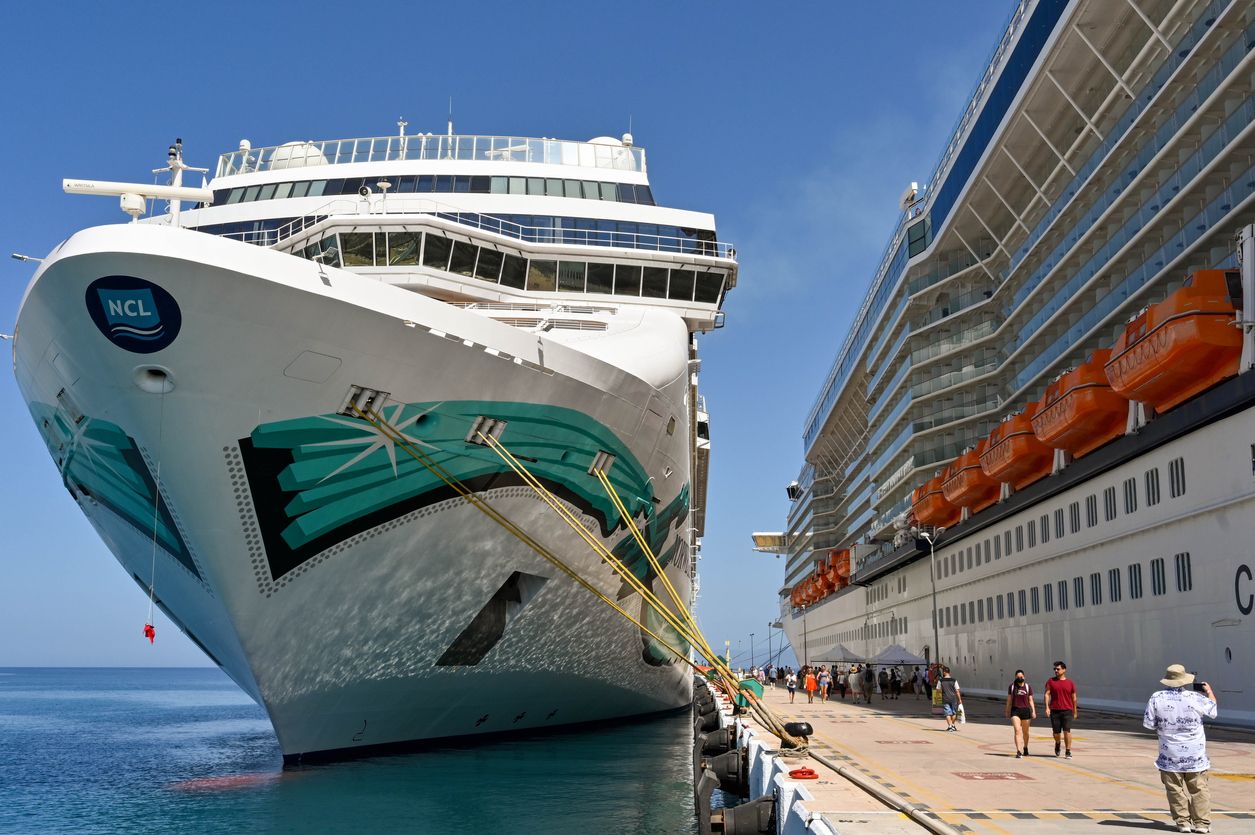 Front of the cruise ship Norwegian Jade.