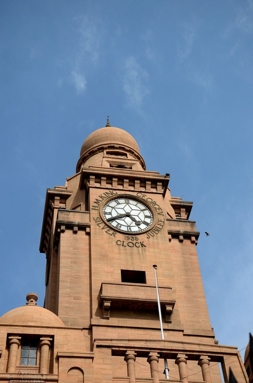 Historic Karachi Municipal Corporation building clock tower Pakistan