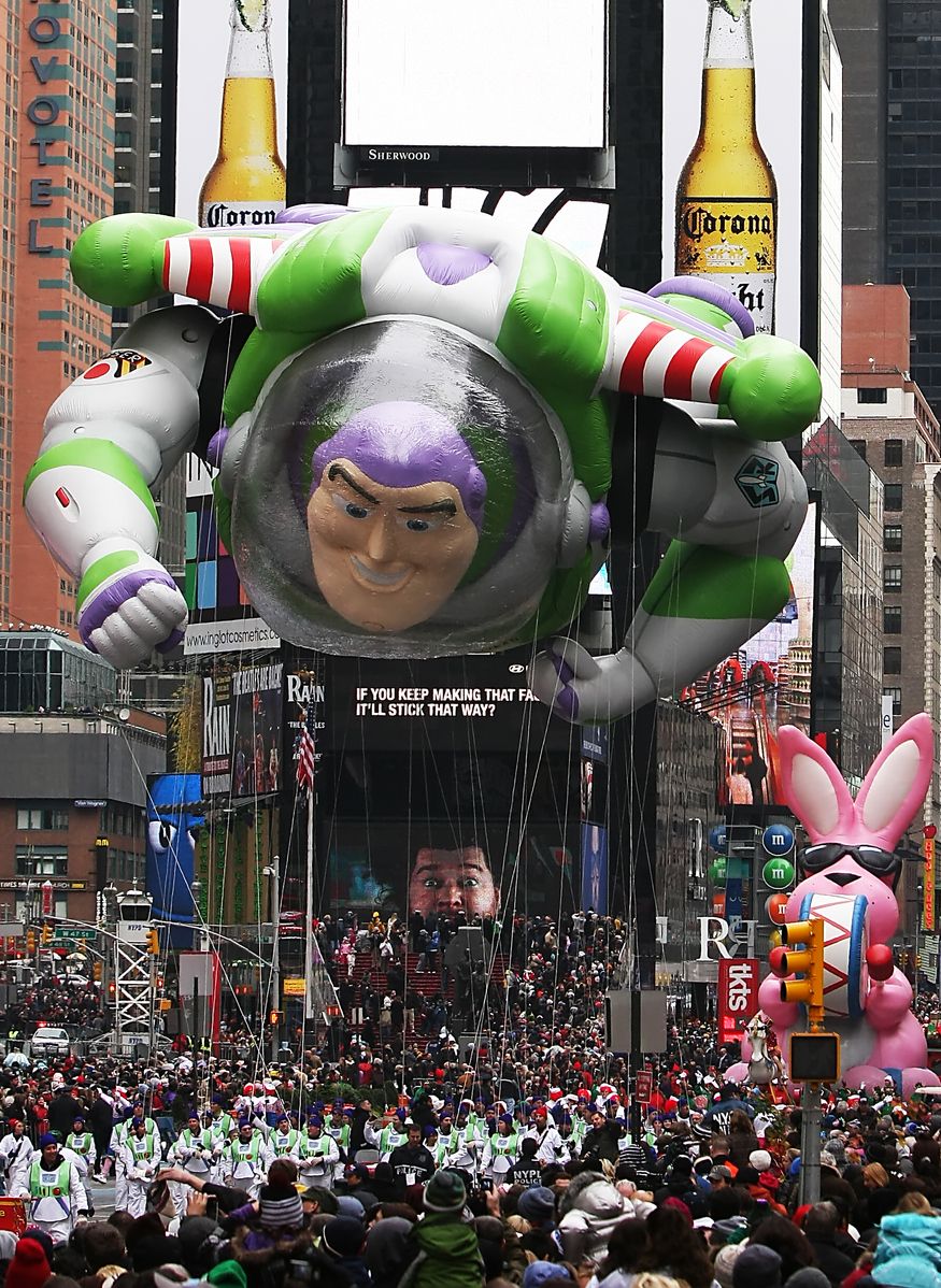 Macy's Thanksgiving Day Parade through Times Square.