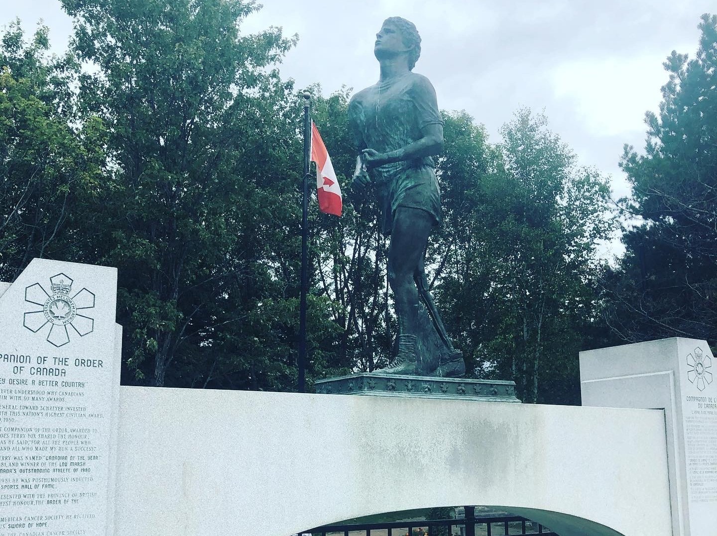 Terry Fox statue in Thunder Bay, Canada