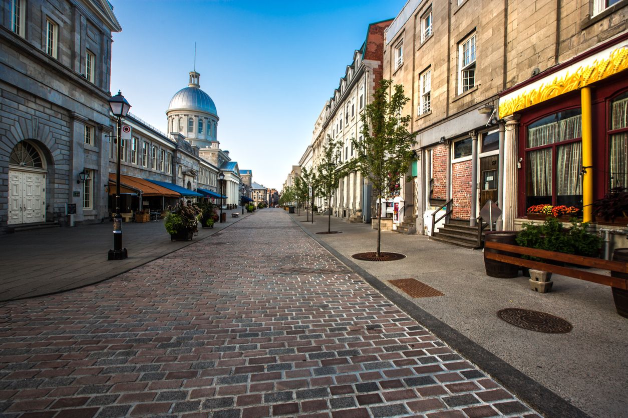 Cobblestoned St. Paul Street in Old Montreal