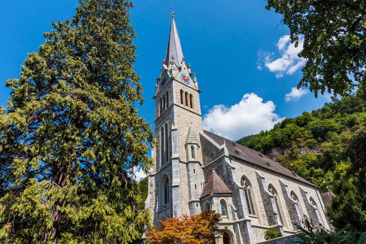 Cathedral of St. St. Florian in Vaduz. Principality of Liechtenstein