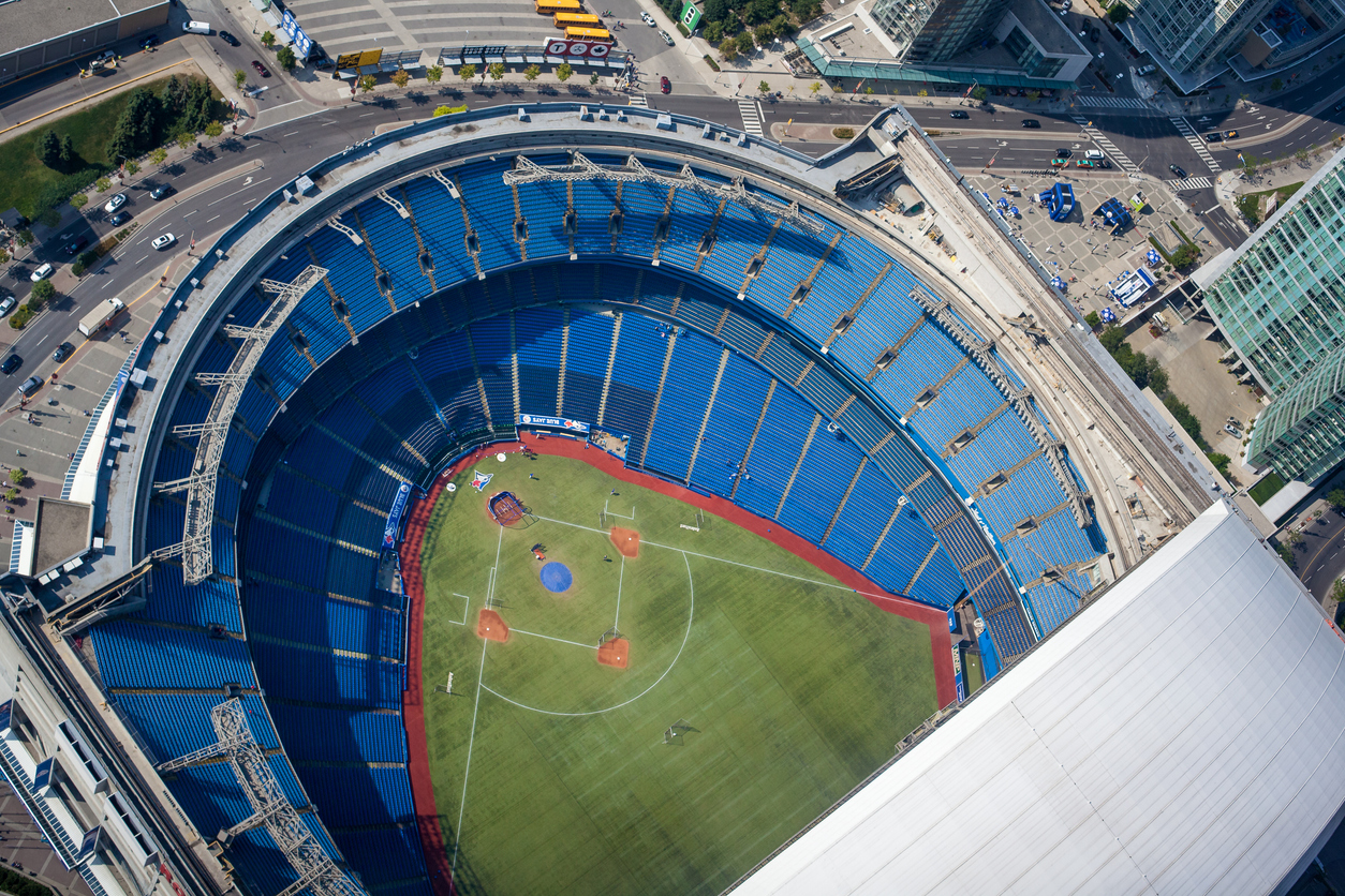 Aerial view of the Rogers Center.