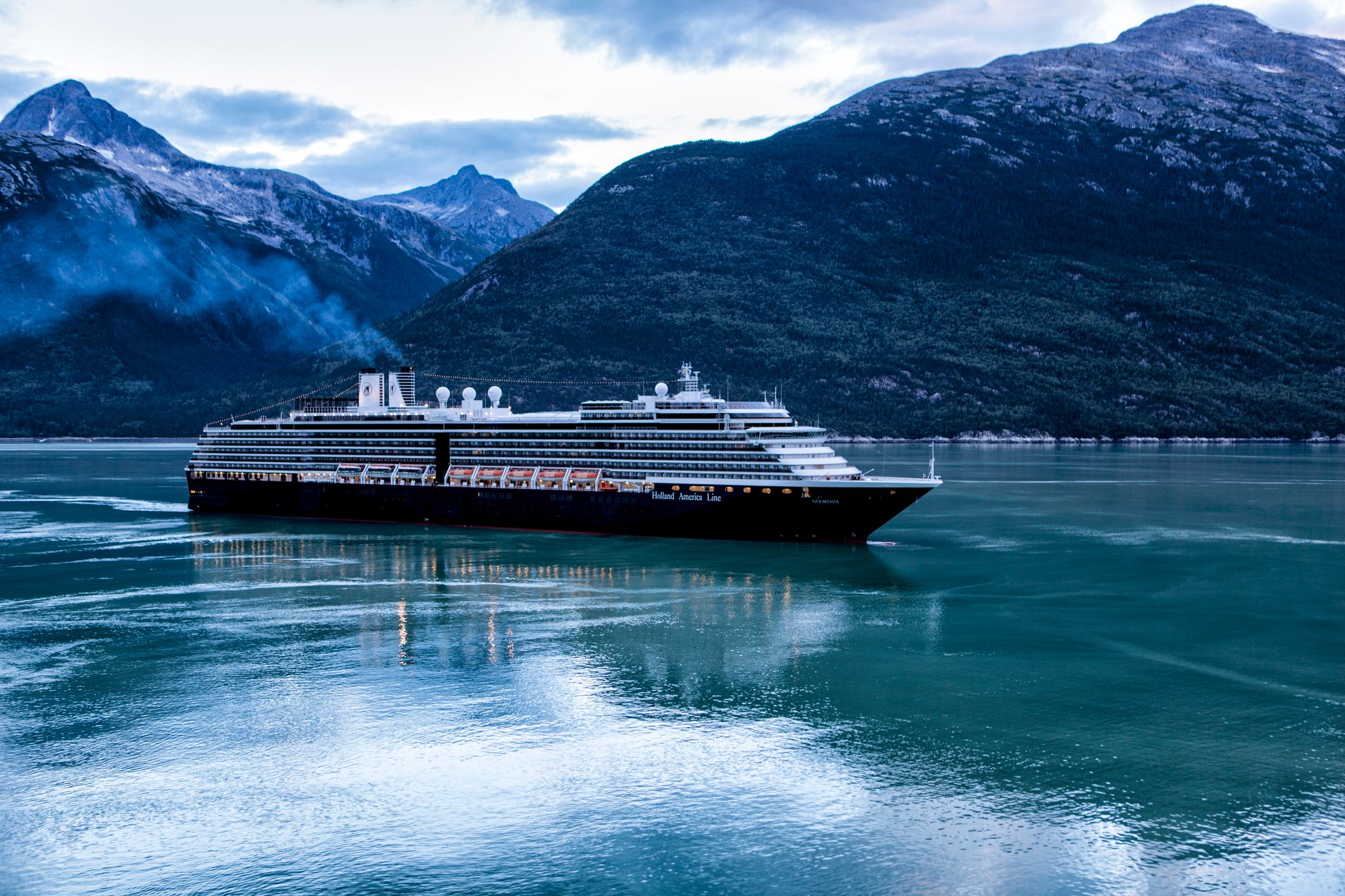MS Noordam Sailing into Skagway, Alaska