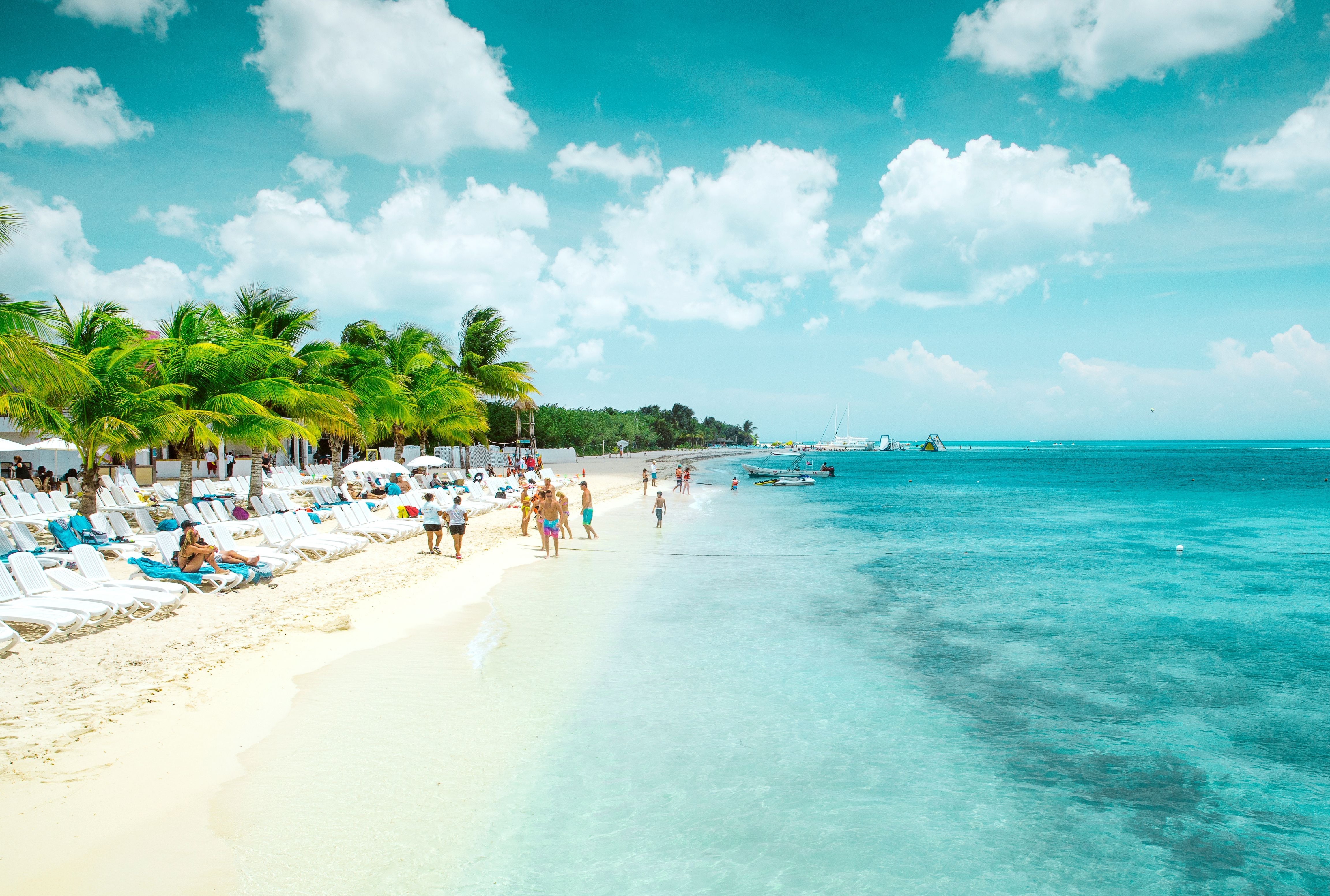 Beautiful sandy beach on Cozumel island, Mexico
