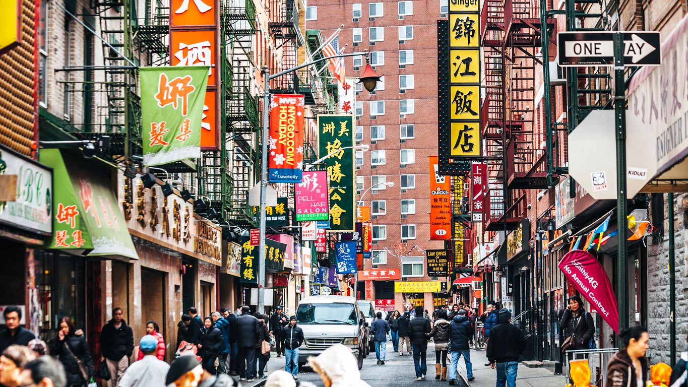 Streets of Chinatown in New York City