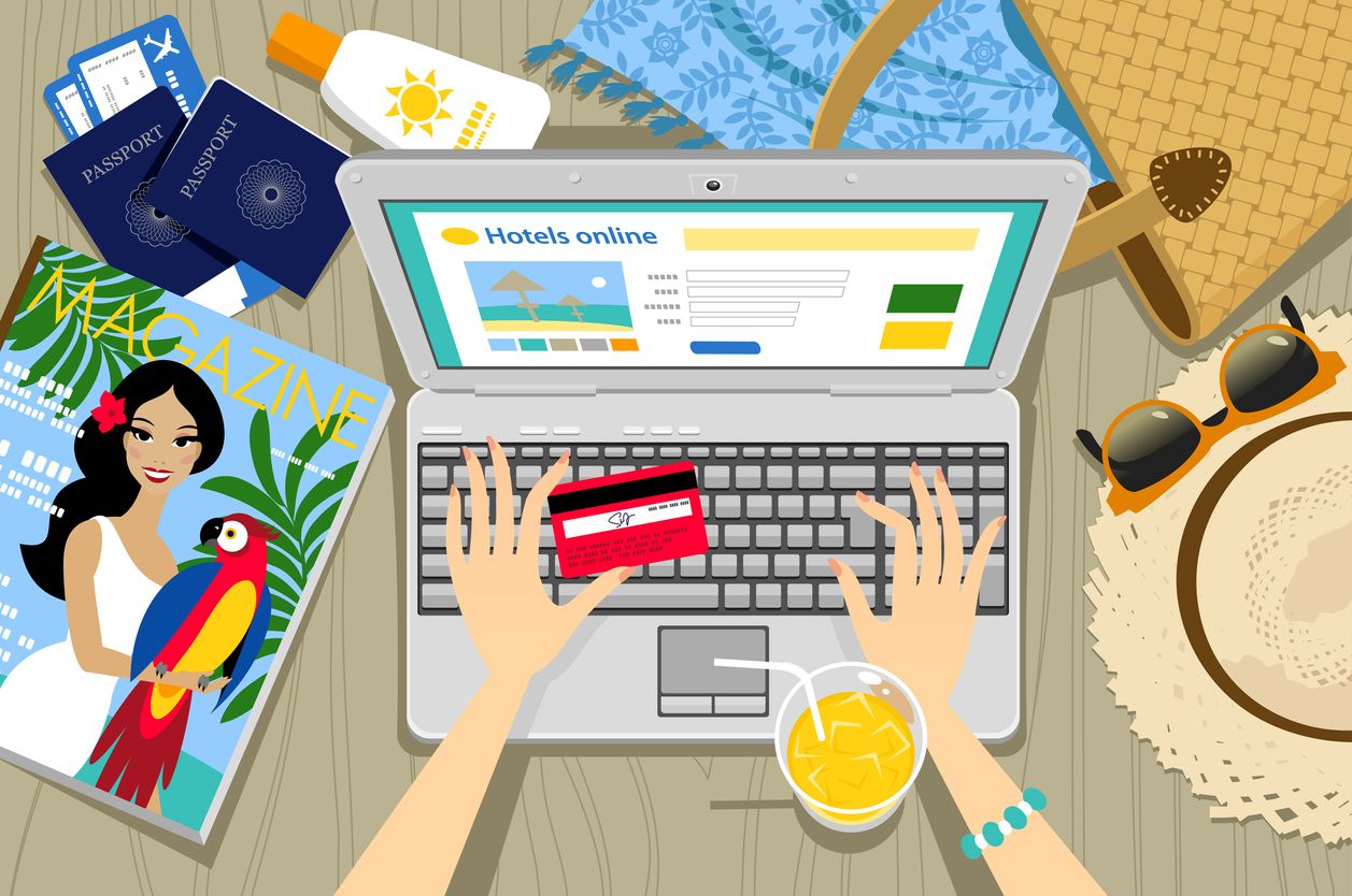 Simple online booking site illustration