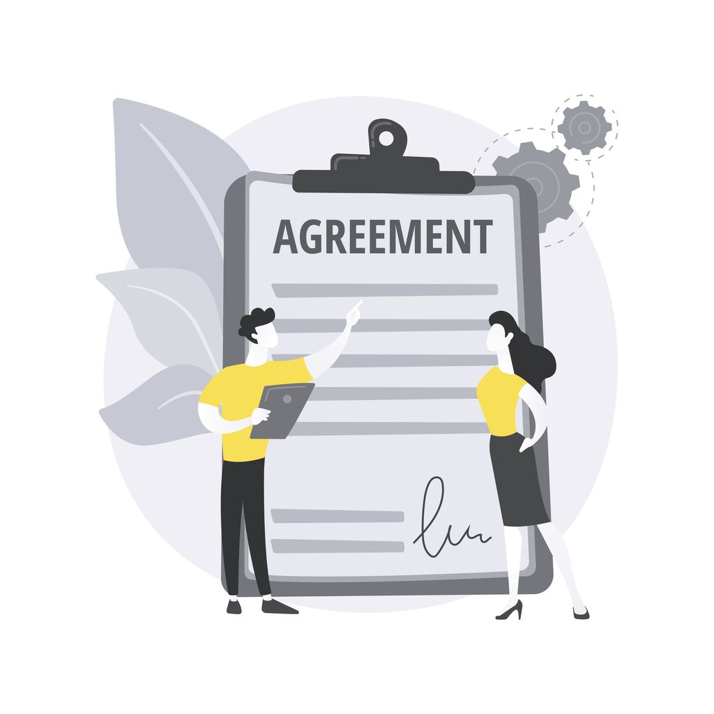 Purchase agreement abstract concept vector illustration