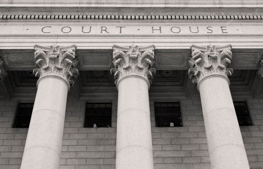 Close up of Courthouse building, New York City, USA.