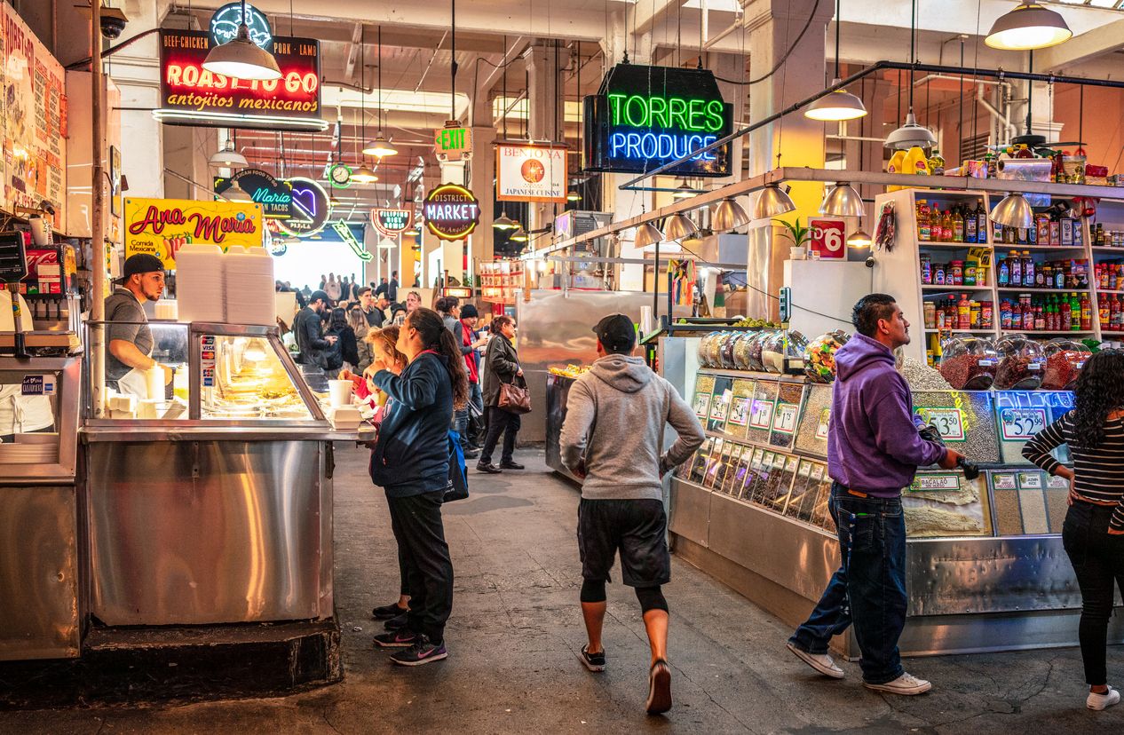 Food Stalls in Grand Central Market, Los Angeles
