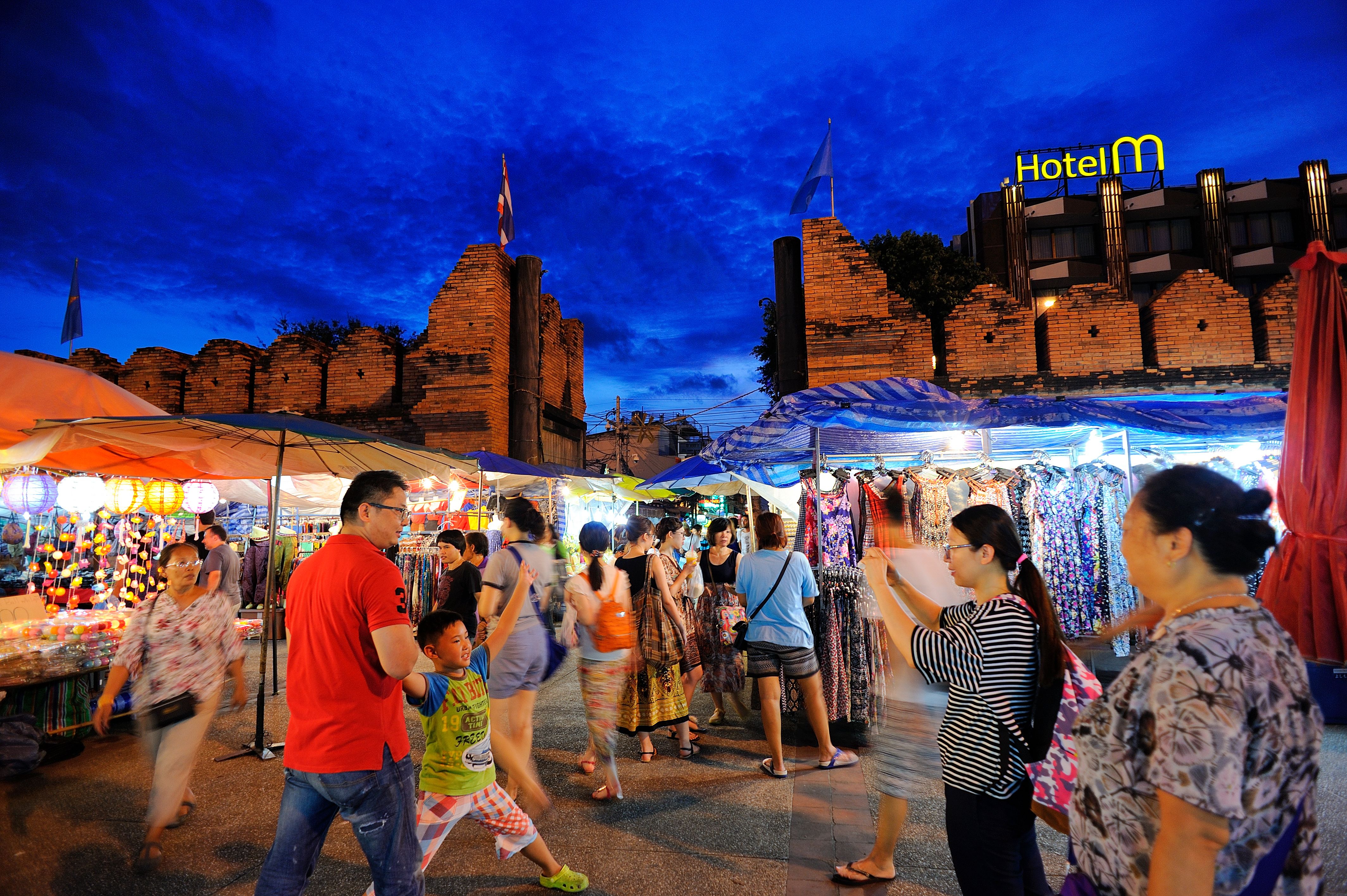 Tha-Phae Gate Market in Chiang Mai, Thailand
