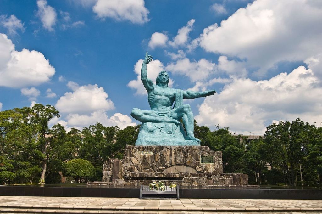 The statue of Peace Memorial is a bronze statue at the Heiwa Park in Nagasaki.