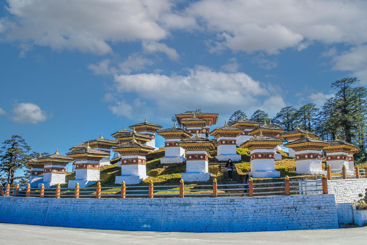 Druk Wangyal Khangzang Stupa with 108 chortens, Dochula Pass, Bhutan