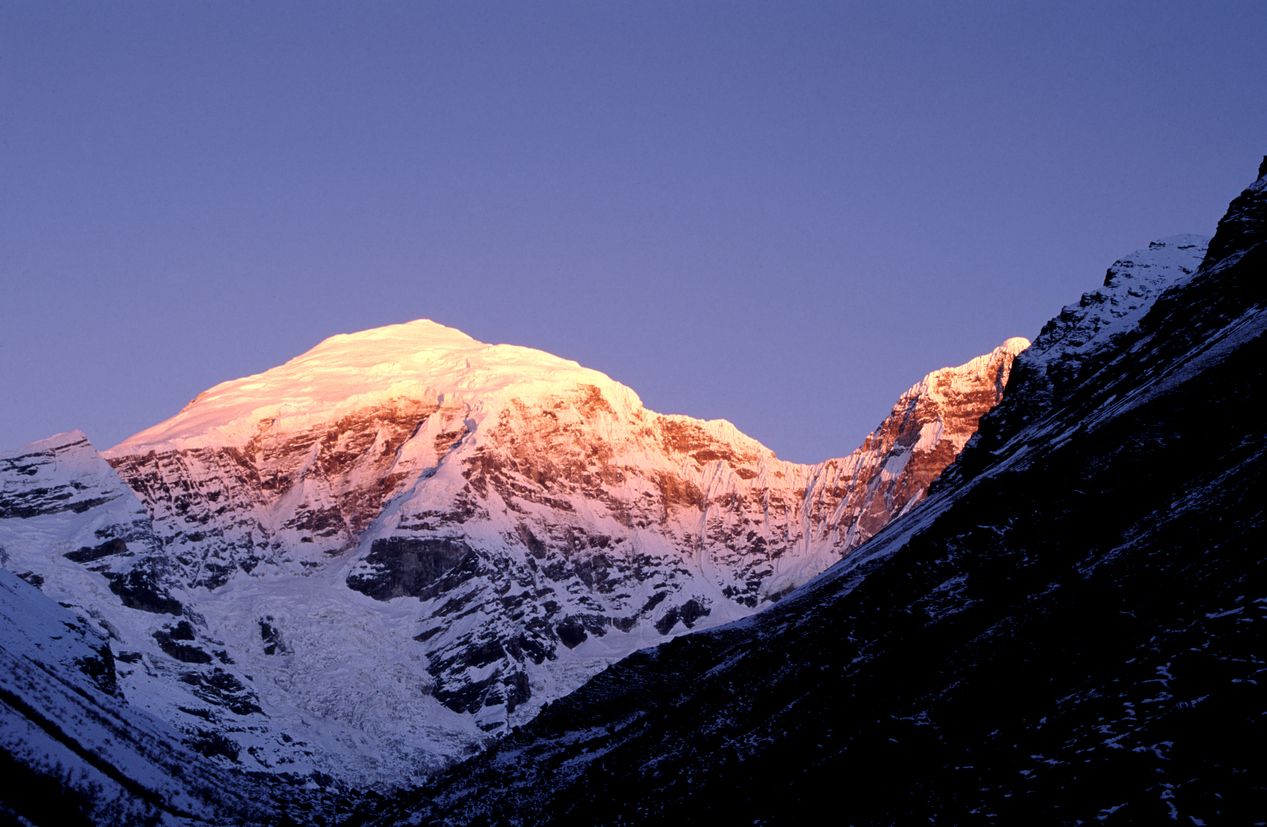 Morning Light On Chomolhari Mountain, Bhutan