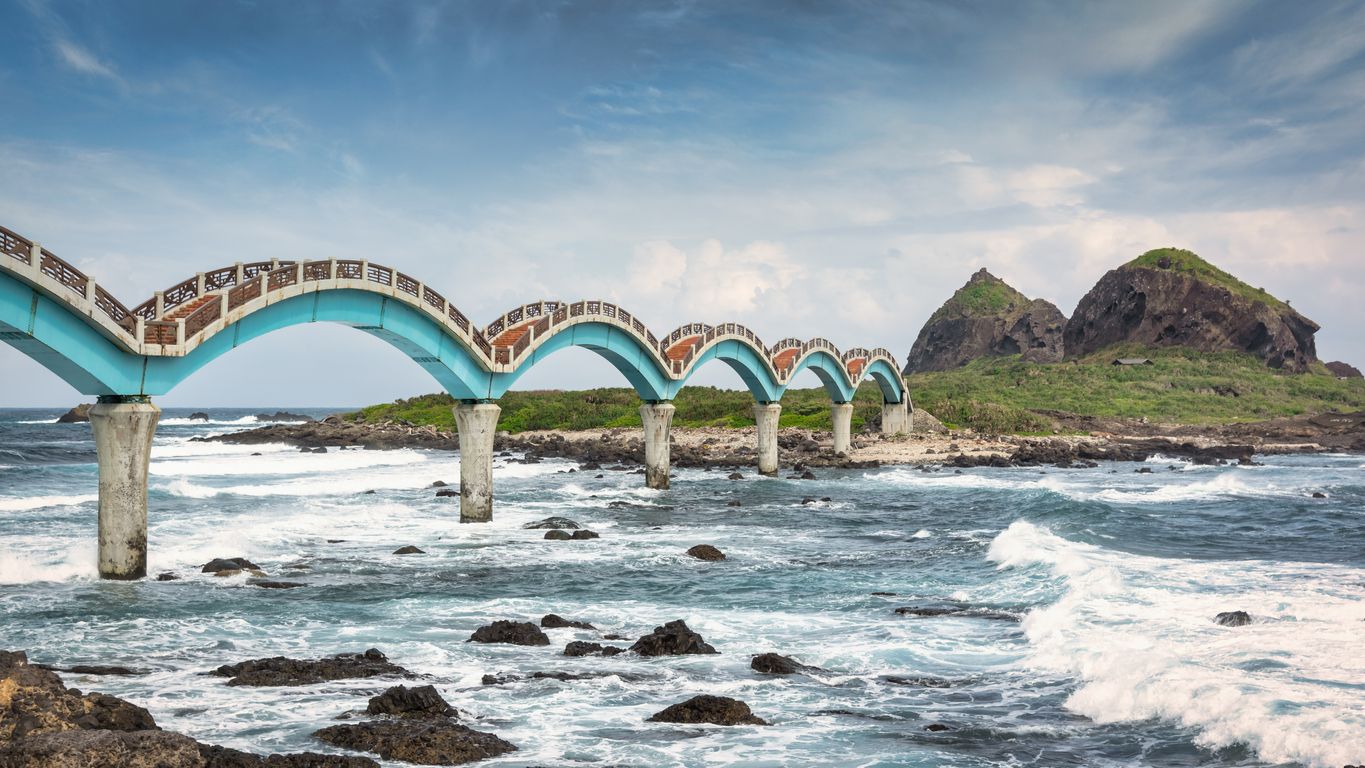 Taiwan Dragon Bridge Sanxiantai Panorama Sansiantai Taitung