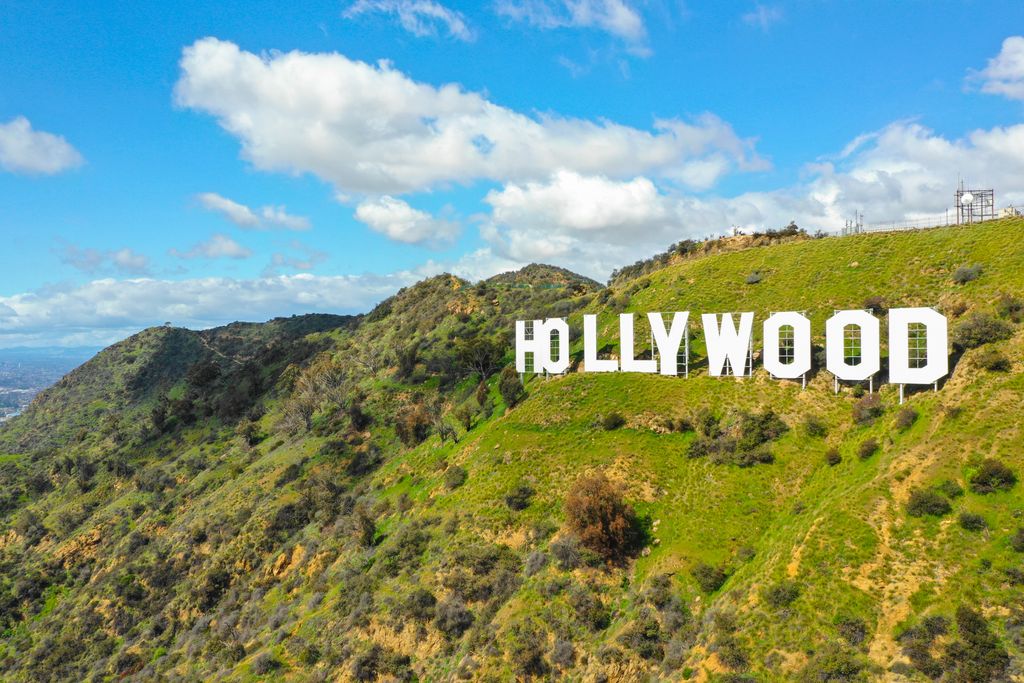 Aerial photo of the Hollywood sign