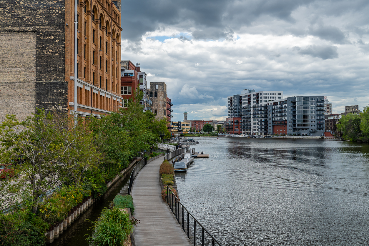 Milwaukee Historic Third Ward riverwalk