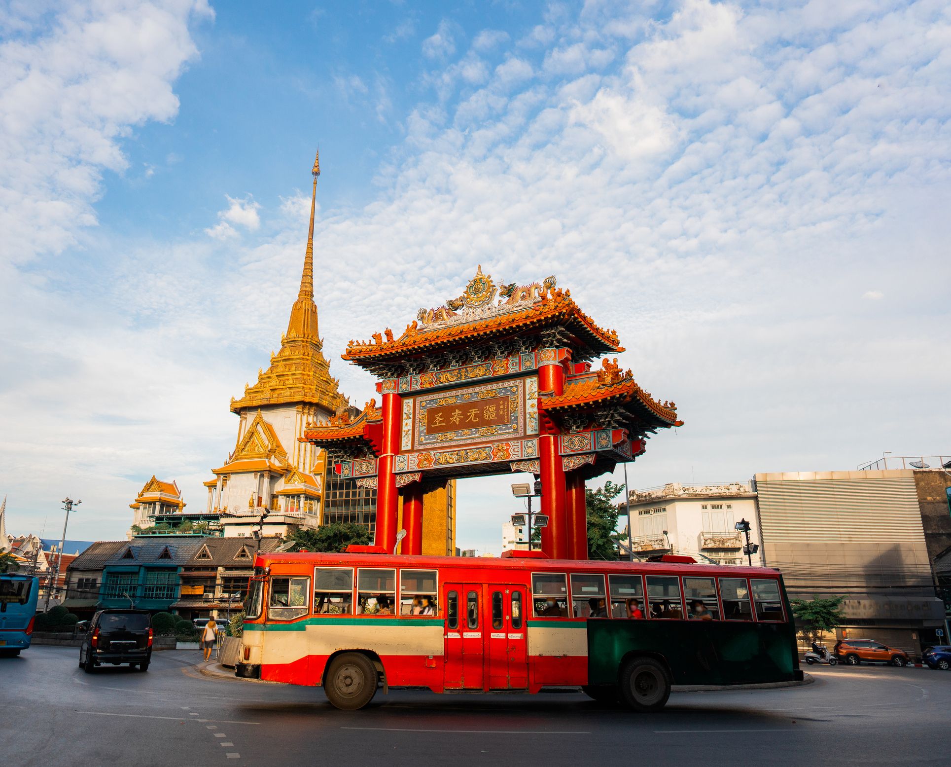 Bus in Chinatown in Bangkok