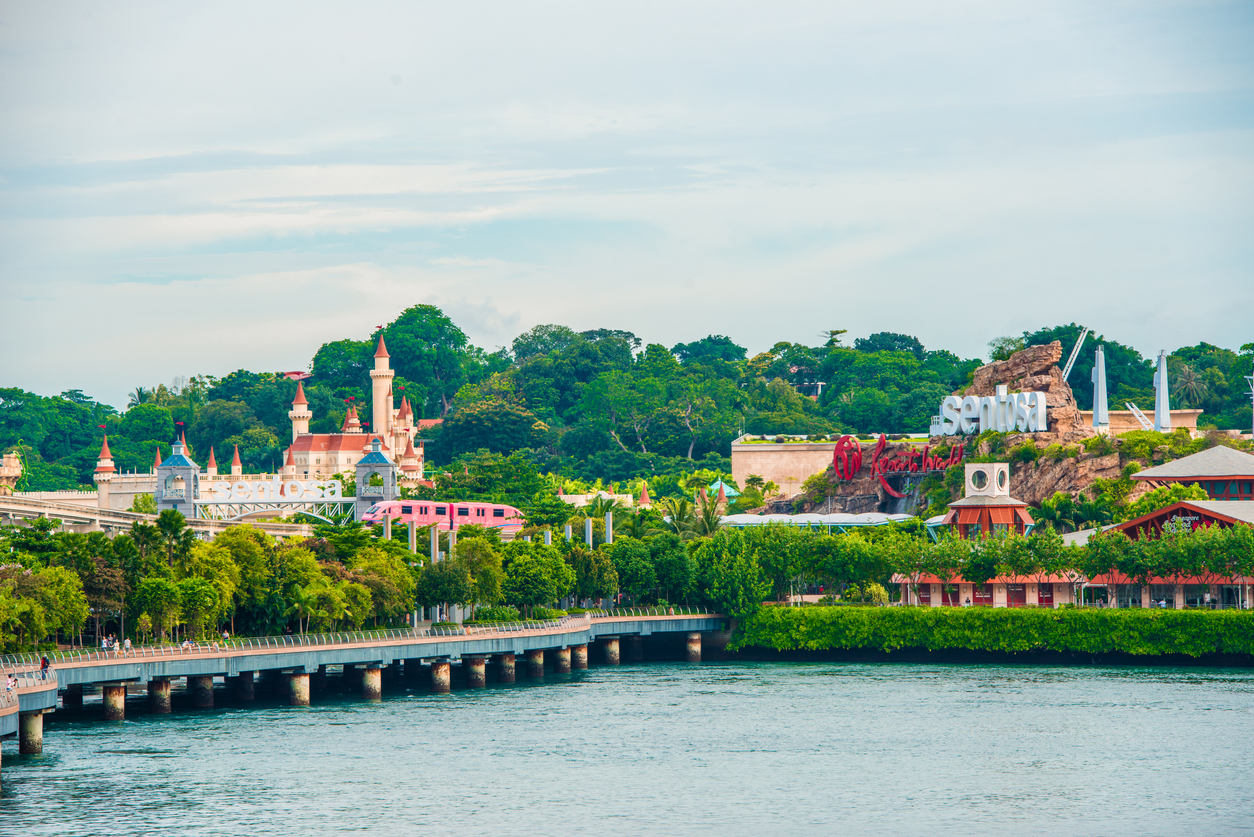 Sentosa has a theme park, sand beach, resort, yacht marina, hotel and luxury residence.