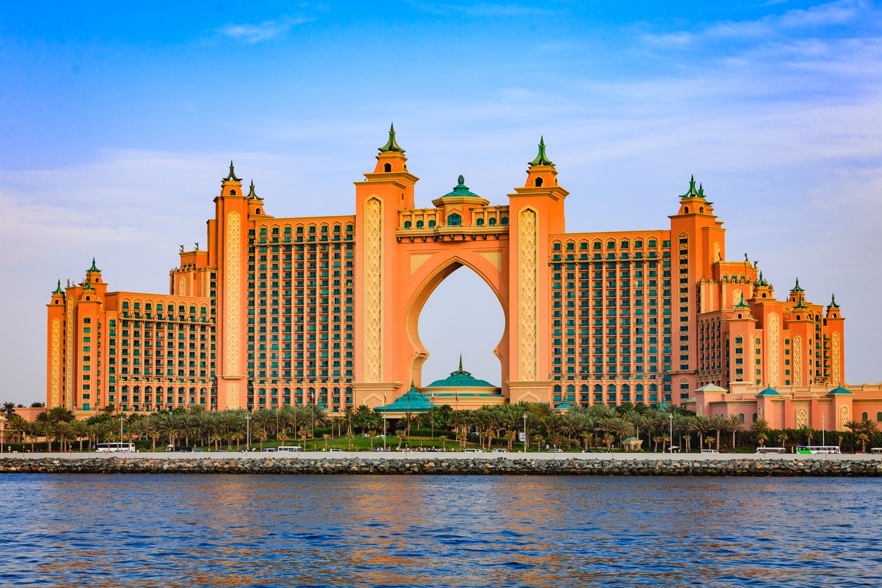 Dubai, UAE: The Iconic Atlantis, The Palm Hotel Located On The Outer Crescent On The Man Made Island, The Palm Jumeirah
