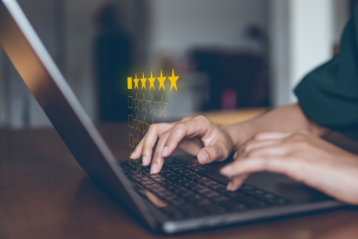 Customer review satisfaction feedback survey concept.