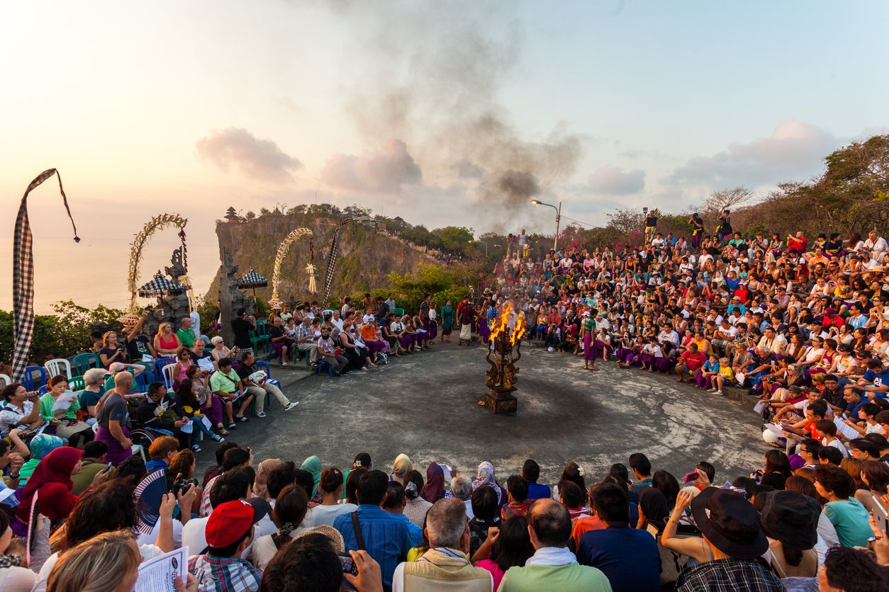 Kecak Fire Dance in Uluwatu Temple in Bali, Indonesia