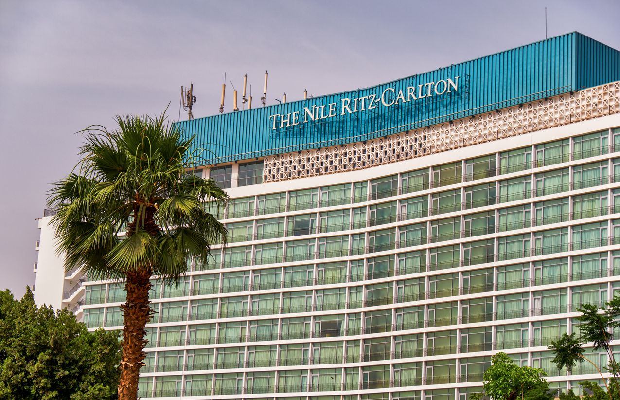 The Nile Ritz-Carlton luxury hotel in Cairo, Egypt