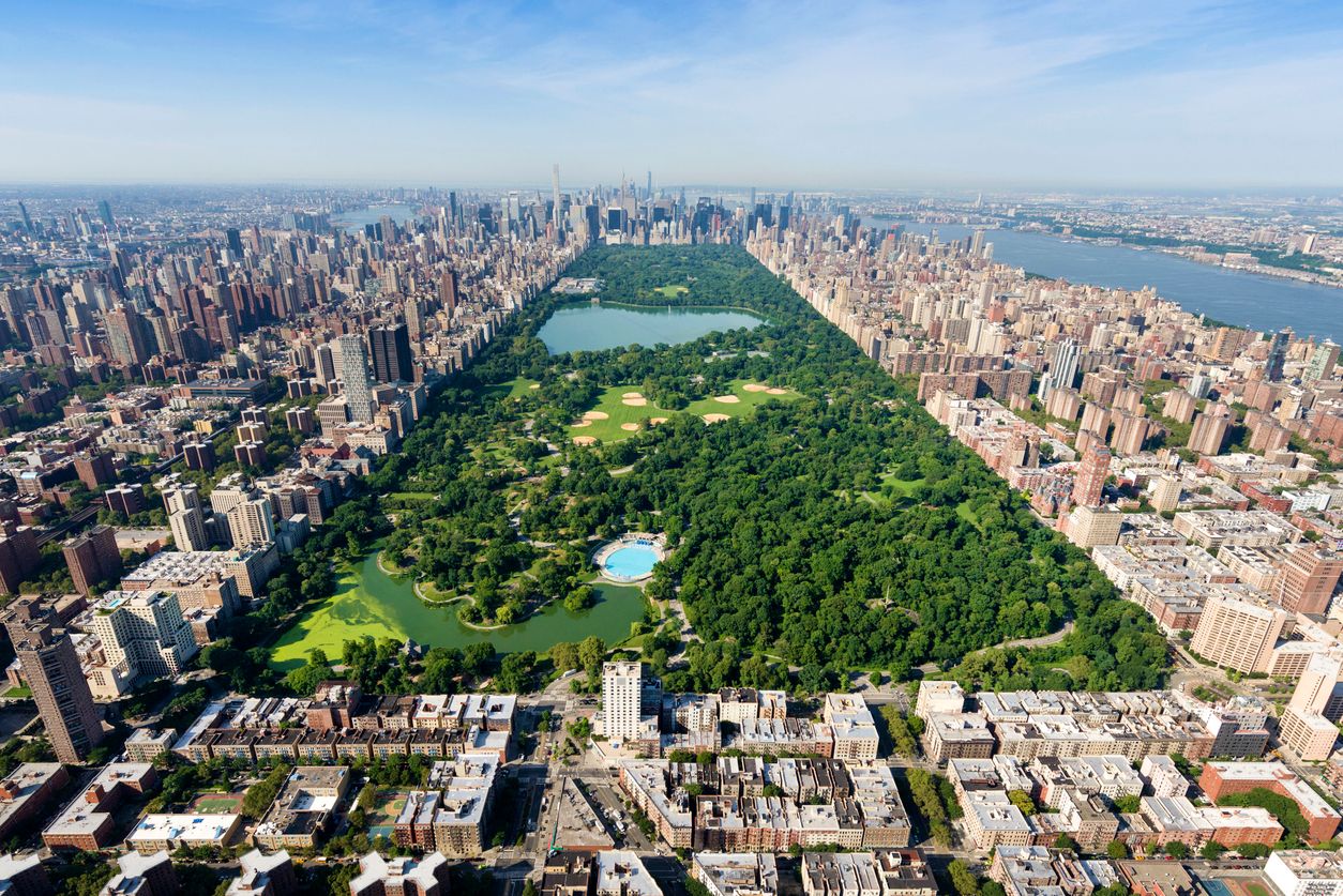 Aerial shot of Central Park, Manhattan, New York
