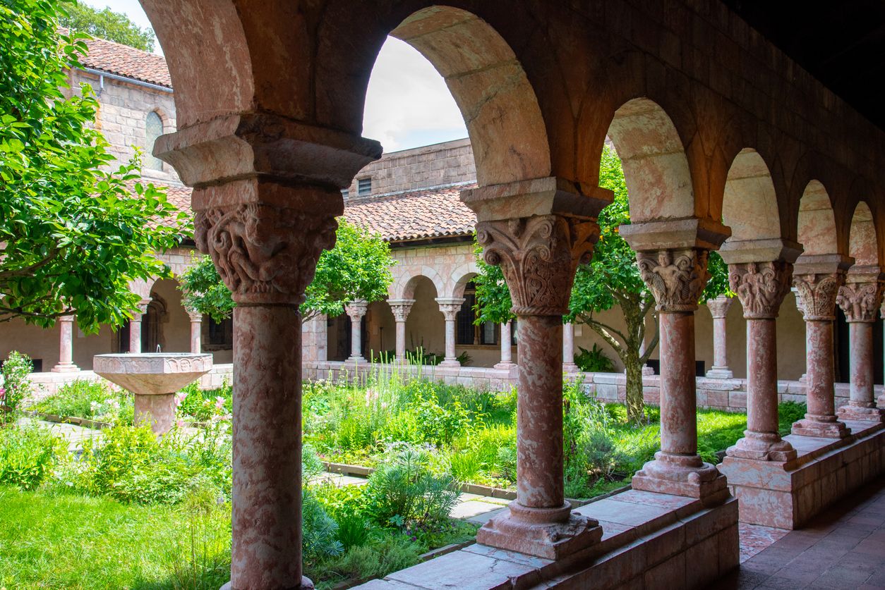 Cloister with arches and columns in NYC
