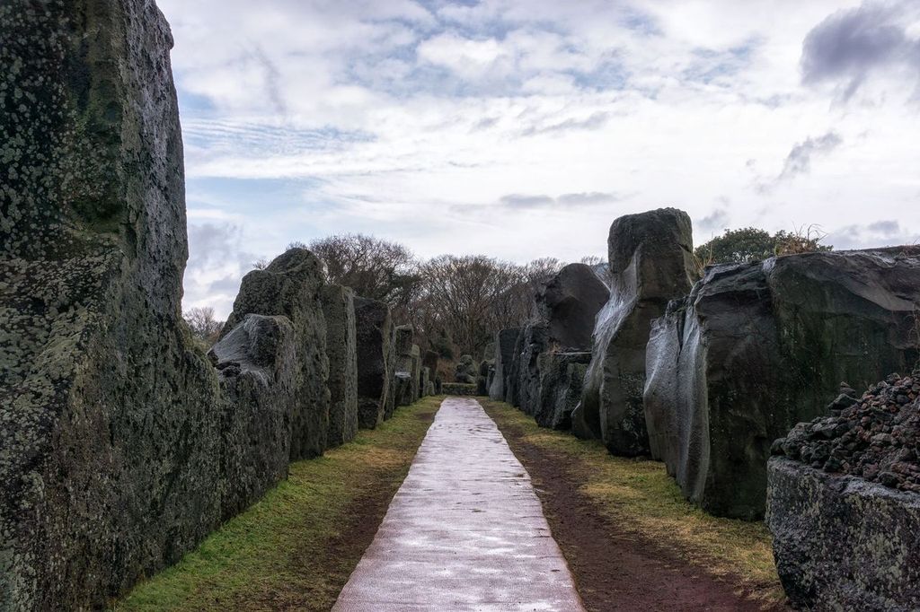 Jeju Stone Park pathway down the middle.