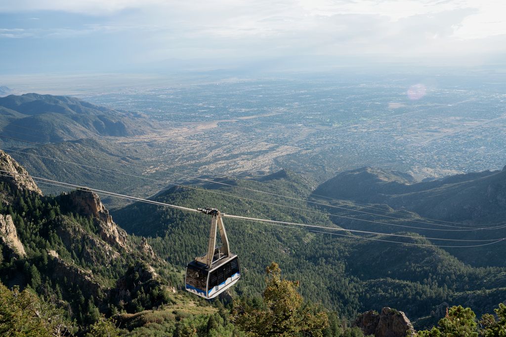 The Sandia Peak Tramway in the Sandia Mountains of New Mexico, near Bernalillio and Albuquerque