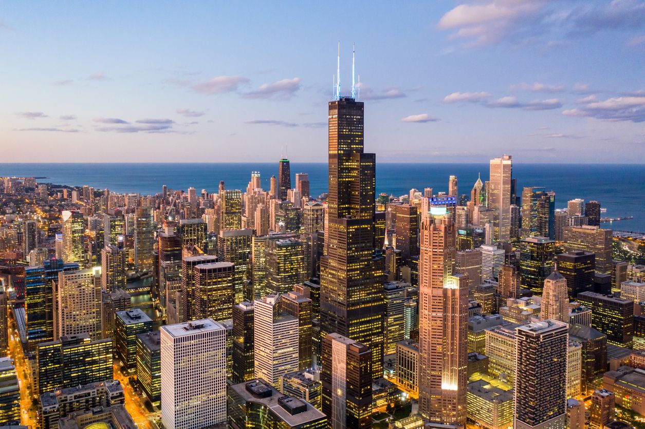 Chicago at Dusk - Aerial Cityscape