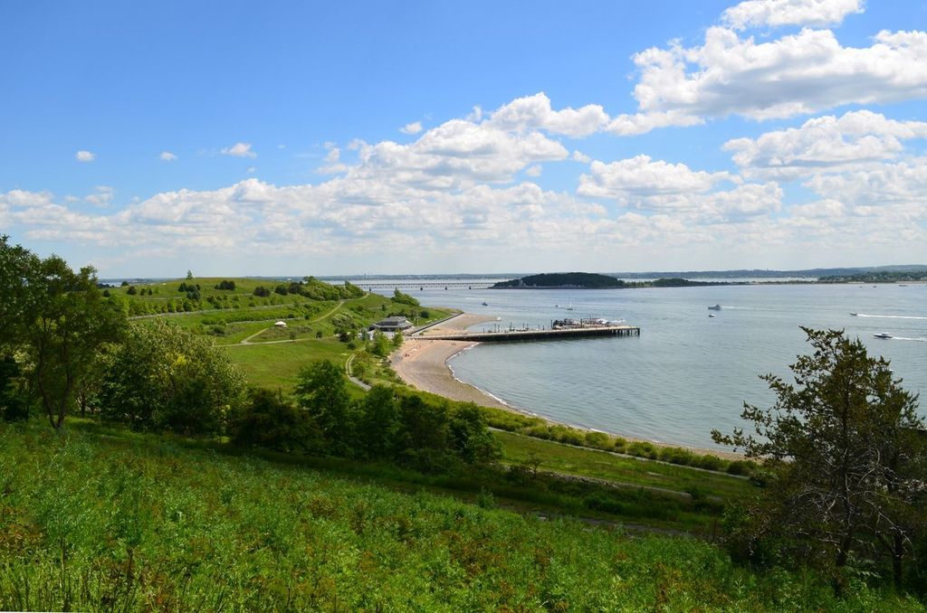 Gorgeous views of Spectacle Island from the top of the hill after hiking