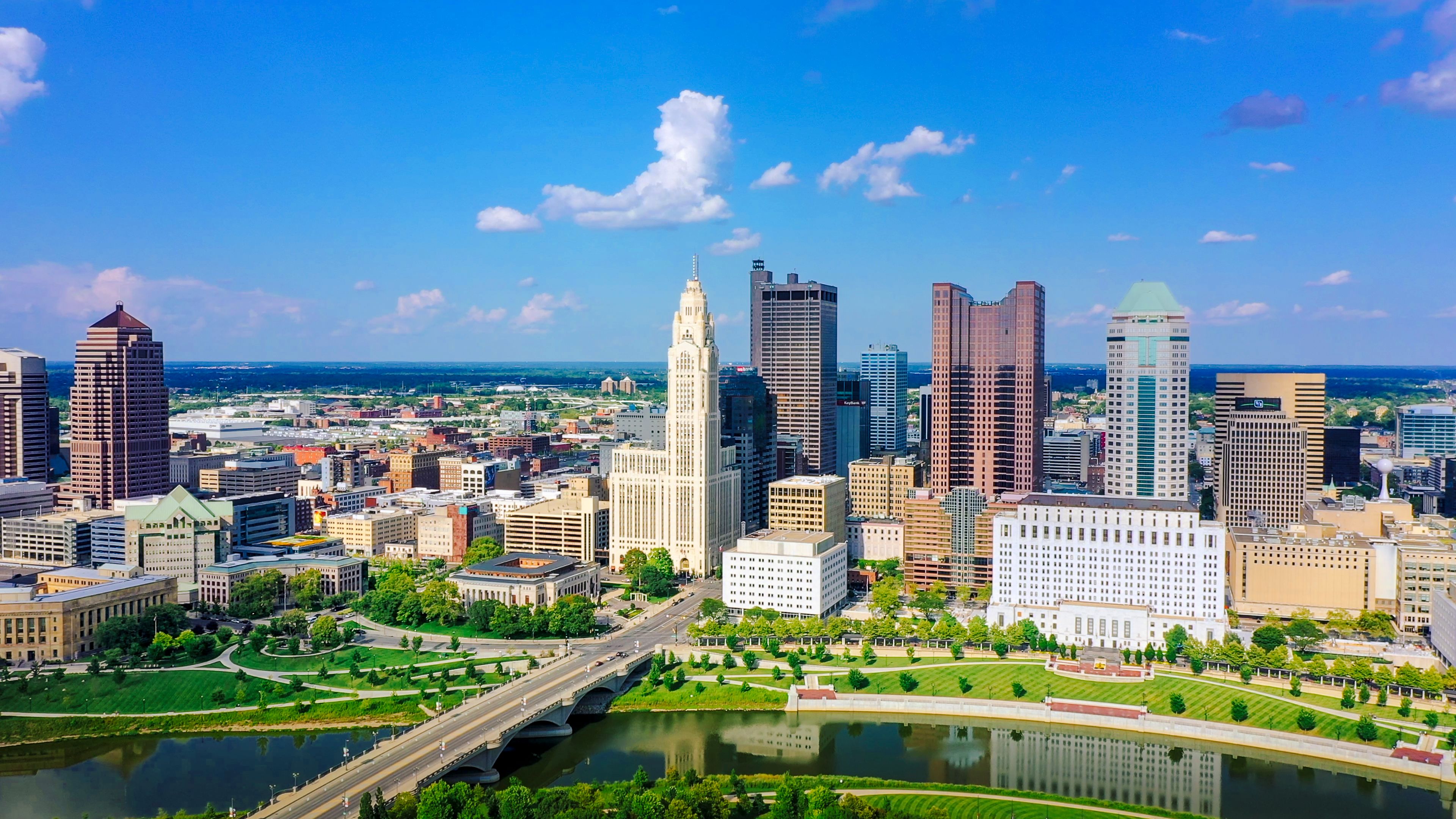 Aerial view of Downtown Columbus, Ohio