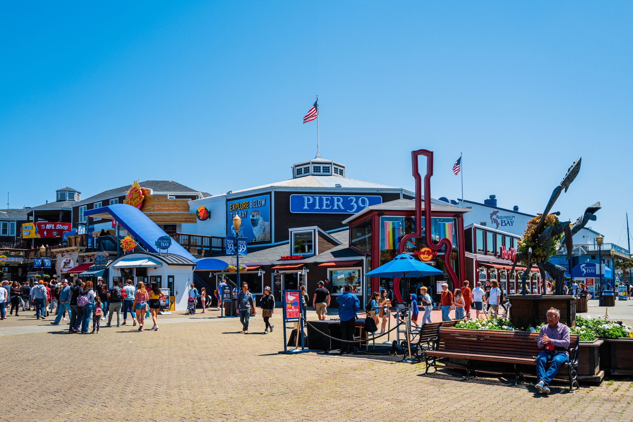Pier 39 and Fisherman's Wharf in San Francisco, California, USA