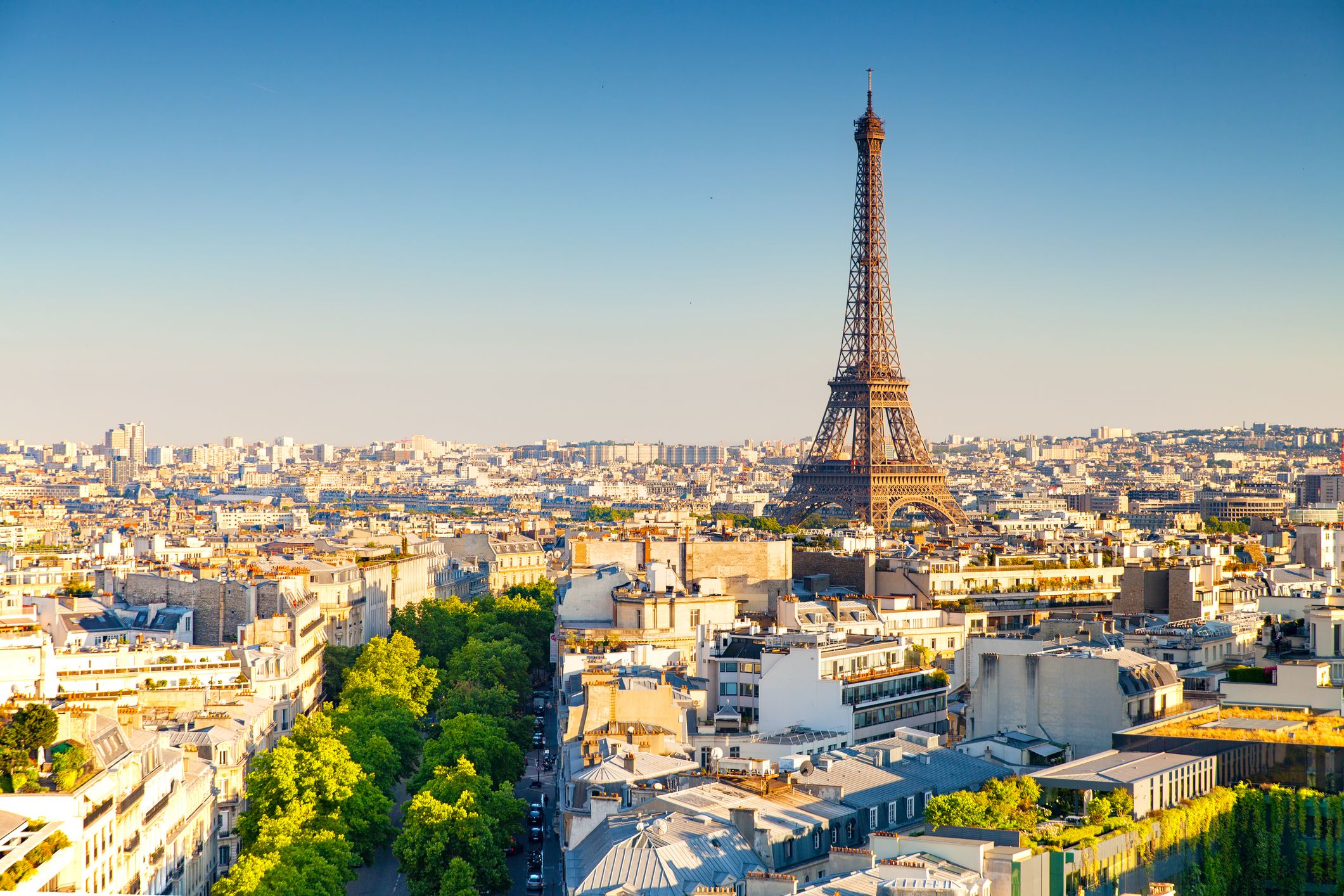 Cityscape of Paris by the sunset