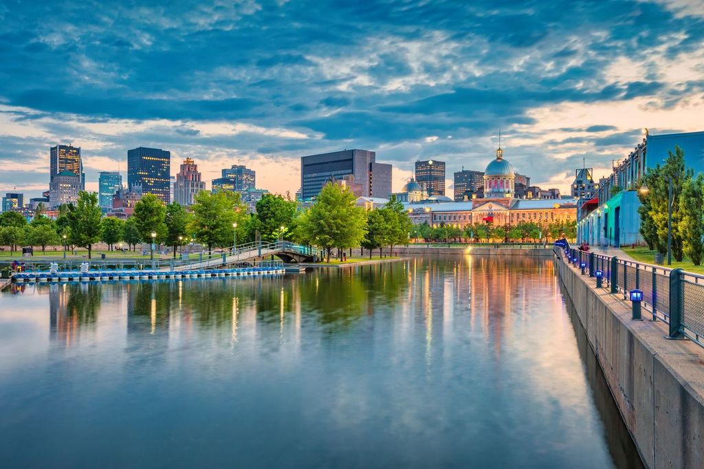 Waterfront in downtown Montreal, Quebec, Canada