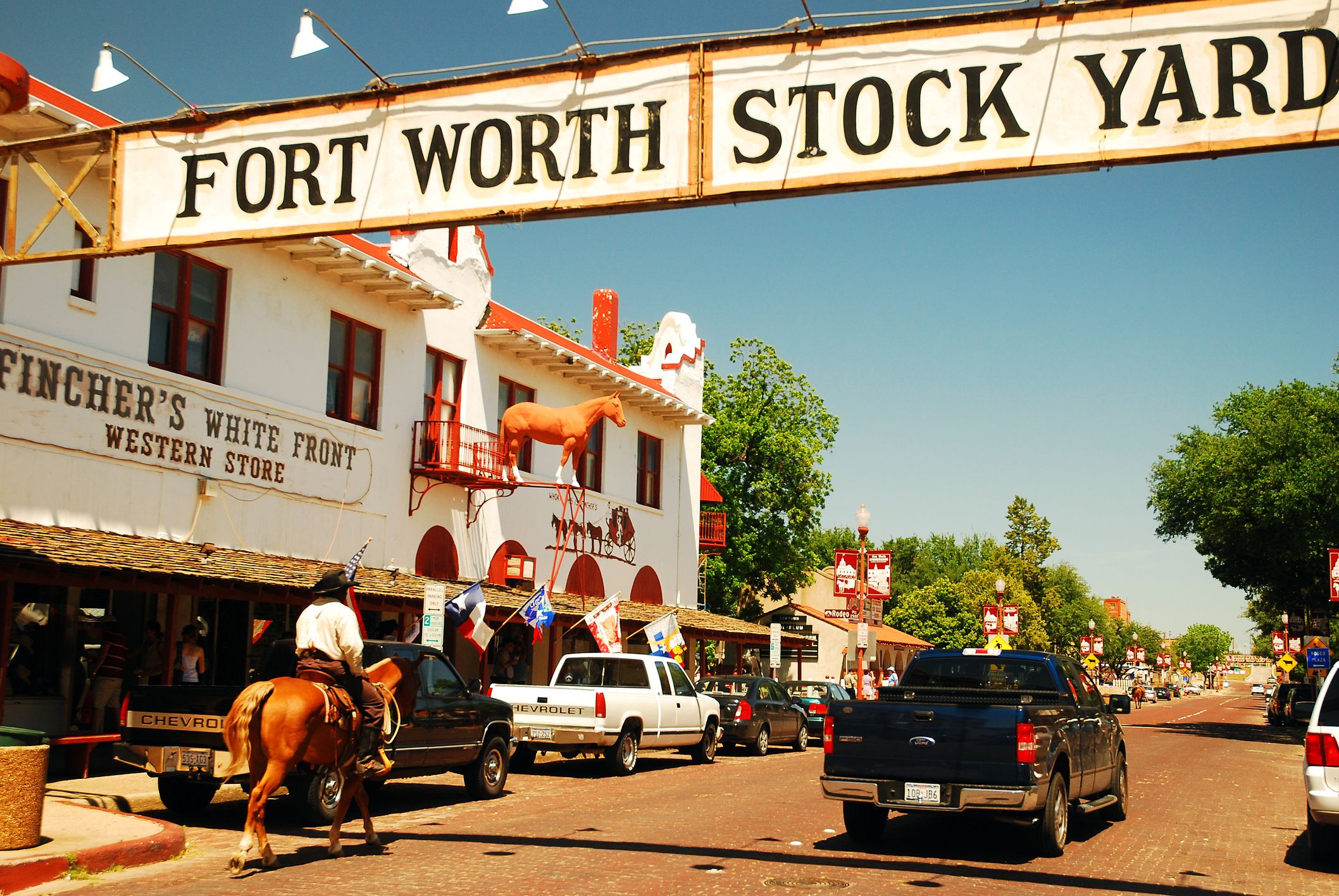 Mounted Police at the Fort Worth Stockyards, Texas