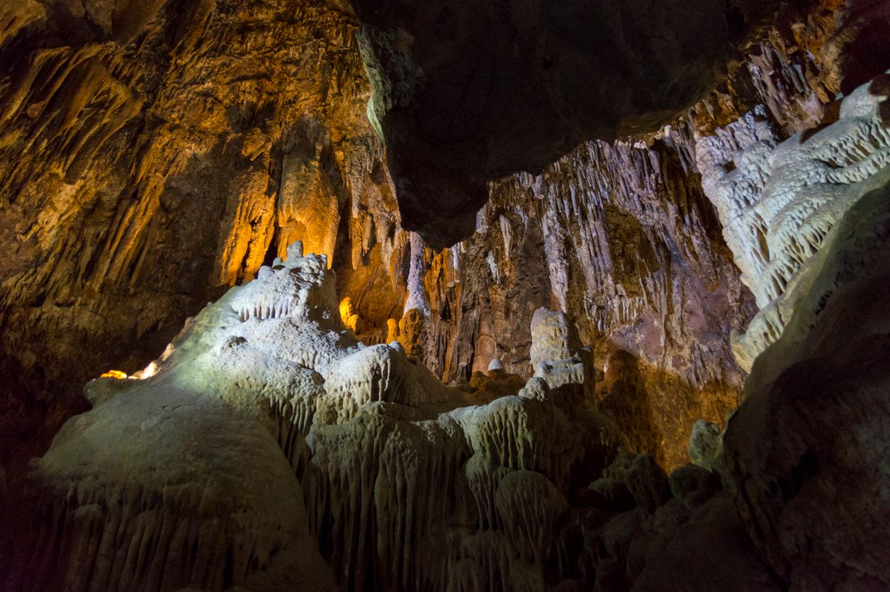 Stalactites and Stalagmite Formations in Colossal Cave Arizona