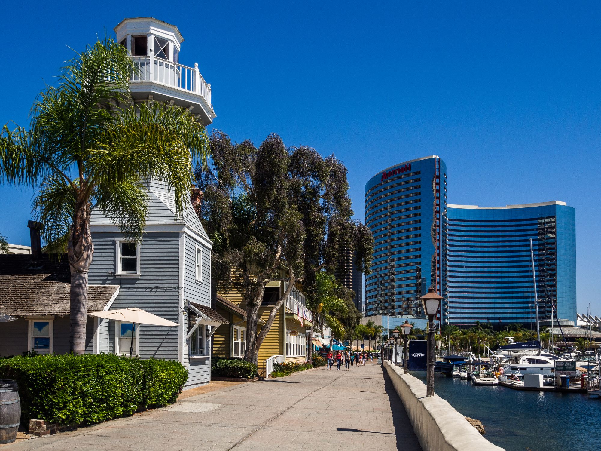 The Seaport Village in late afternoon